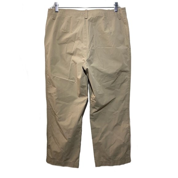 Lauren by Ralph Lauren Petite 100% Cotton Straight Khaki Pants Size 14P Beige - Picture 2 of 6